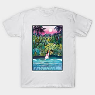 Fly Hawaiian Air Hawaii Vintage Poster T-Shirt